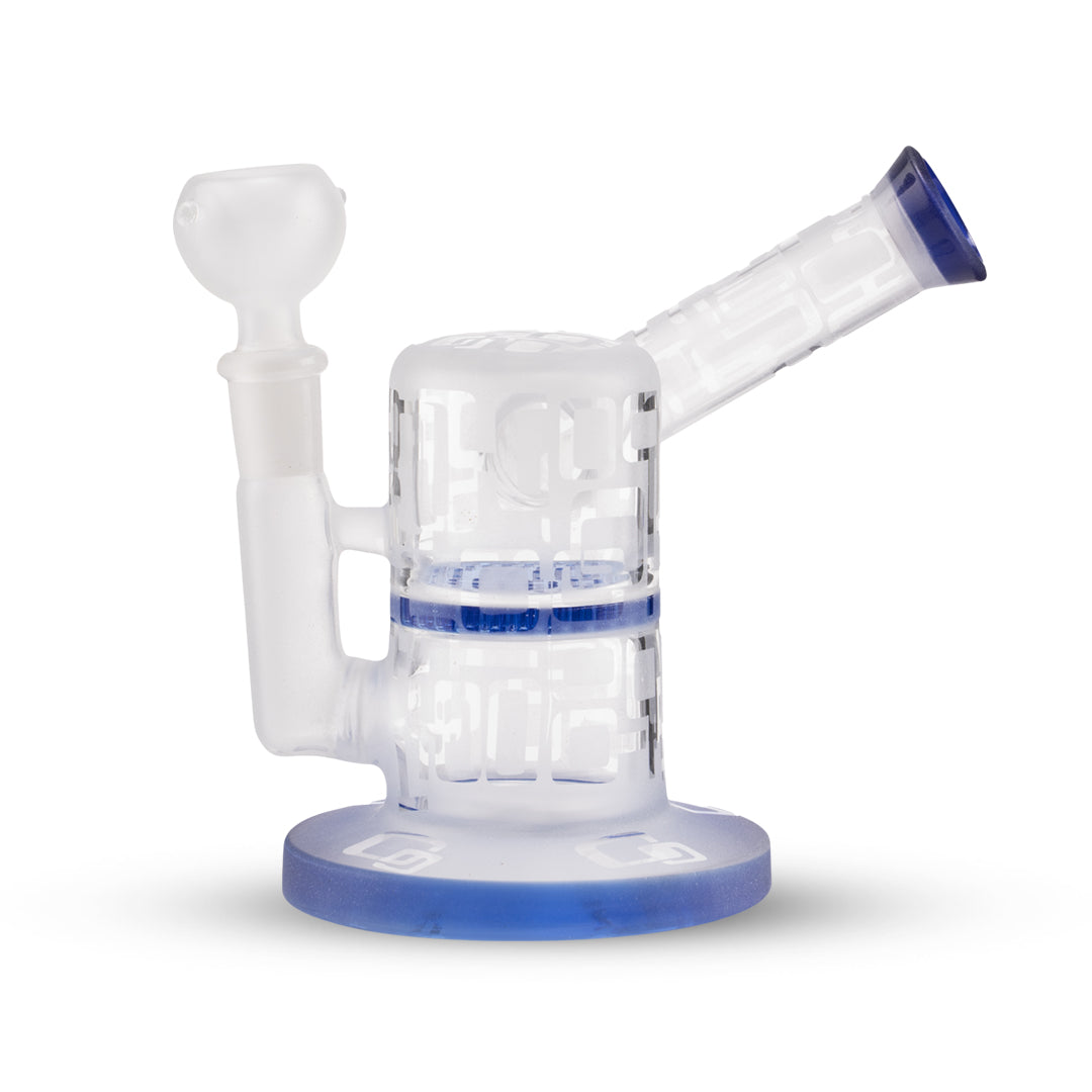 Custom Glass Rig - 6" - Sand Blast w/ Honeycomb Disk