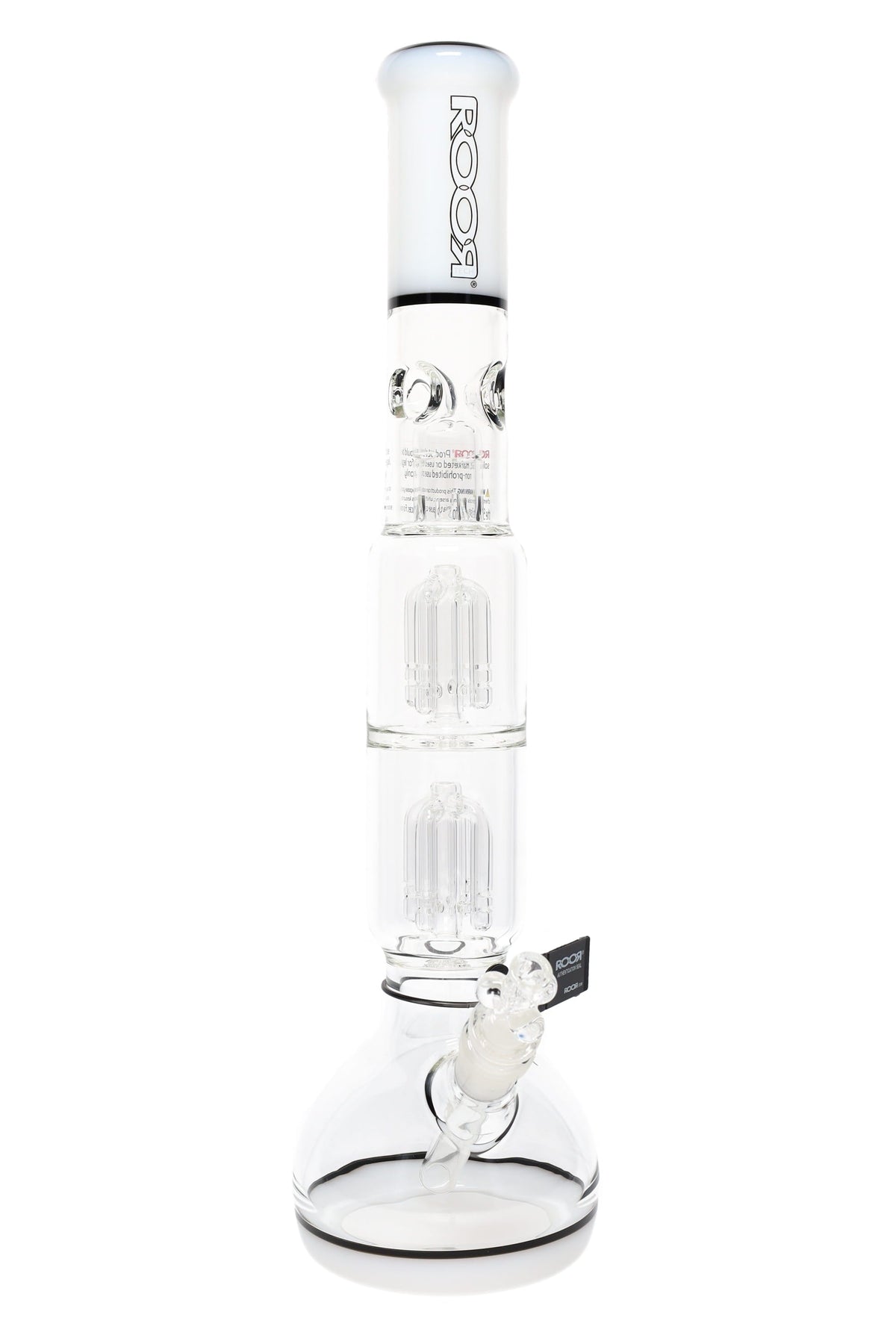 ROOR Tech 18" Multicolor Bubble Base Bong – Glass-on-Glass with Dual Stereo Tree Percs