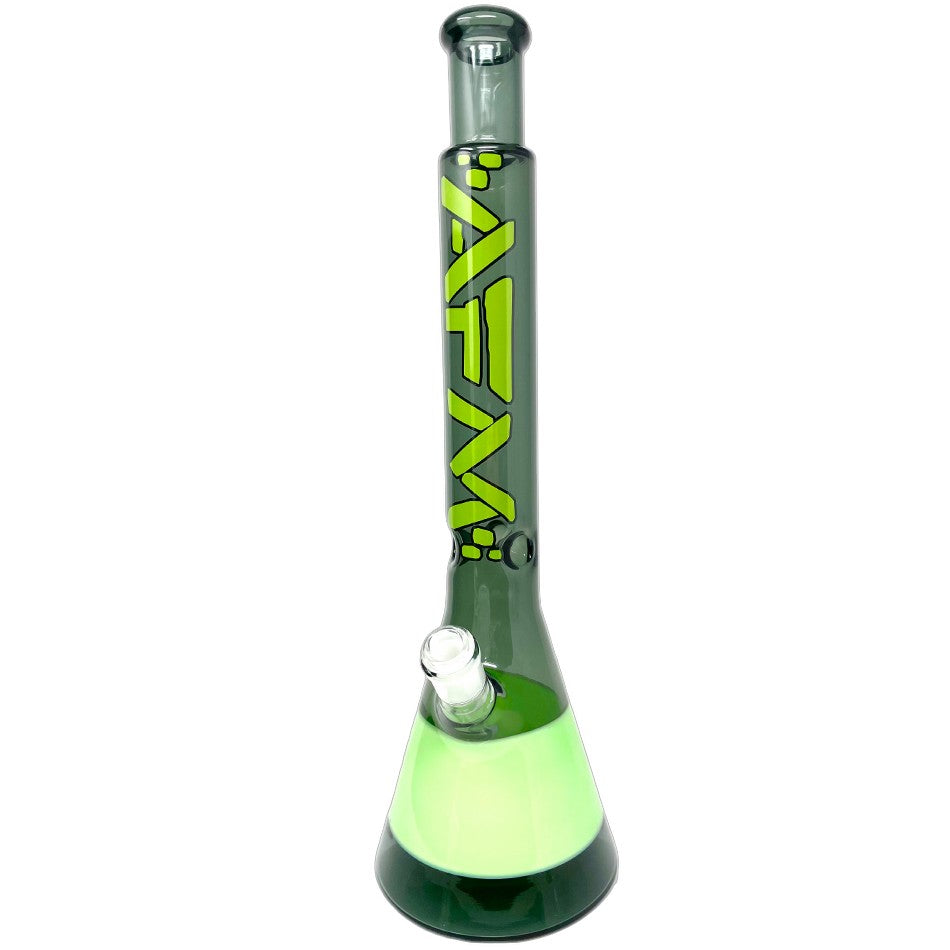 18" Quasar Glass Beaker Bong - Smokey/ Mint