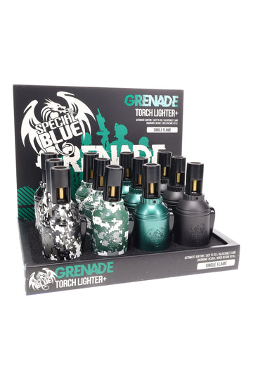 Special Blue Grenade Pixels Torch Lighter – 12-Pack