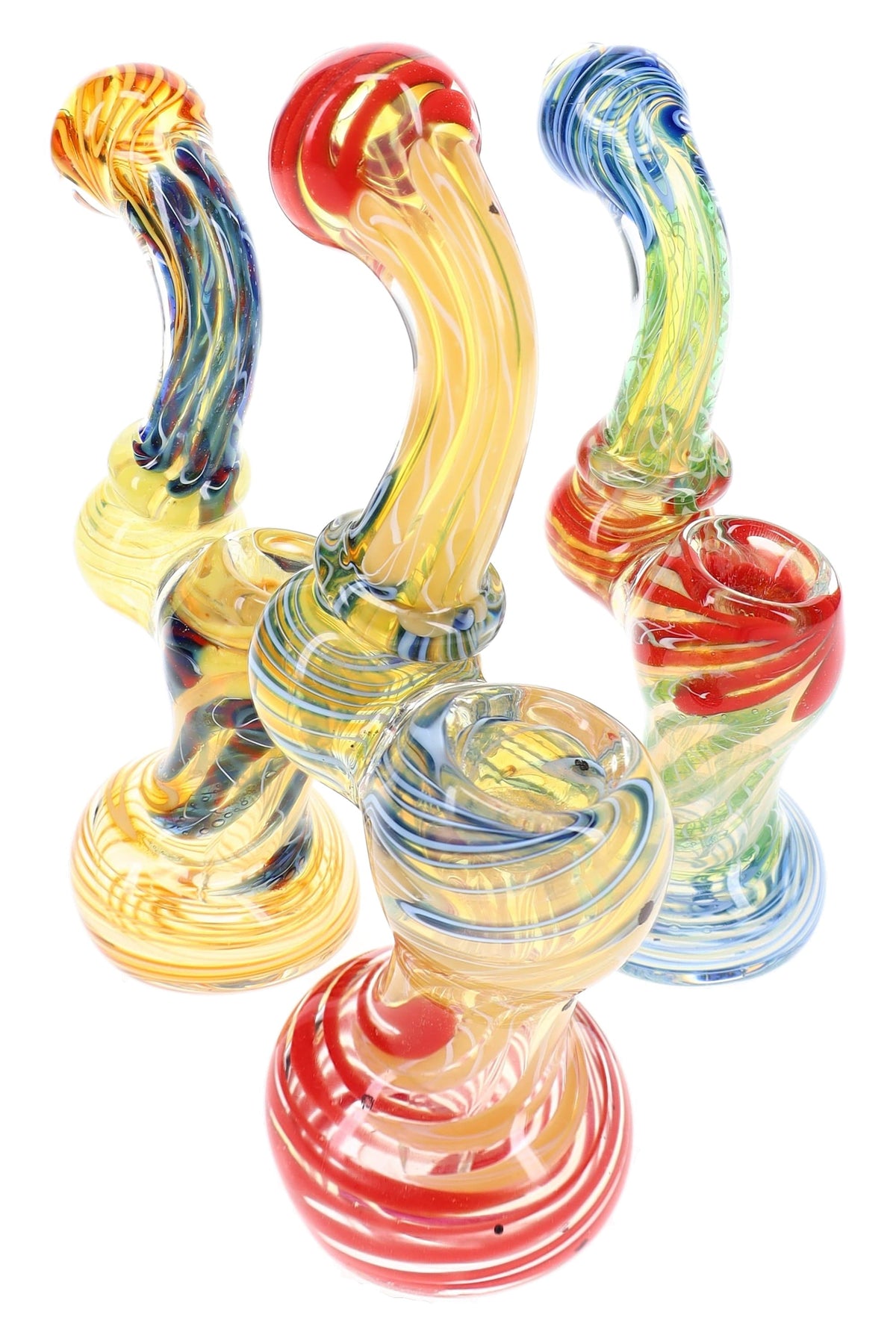 Color-Changing Striped Sherlock Bubbler “Stripe Sleuth” – 5½″ – Assorted Colors