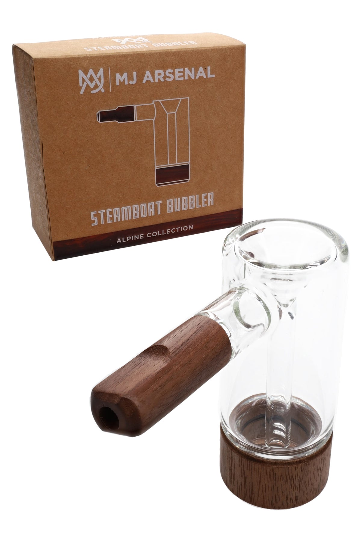 MJ Arsenal Steamboat Glass Bubbler – Alpine Collection – Wood Accents
