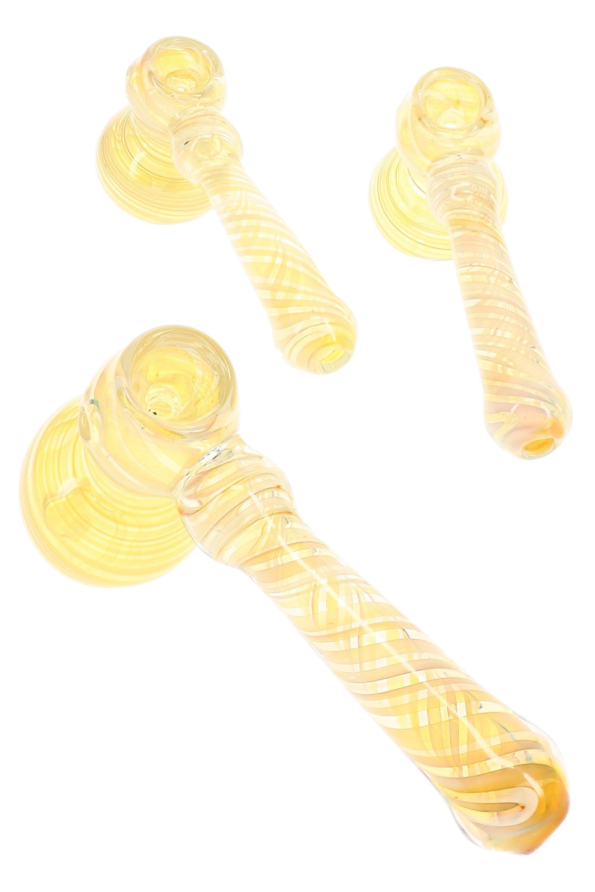 Silver Fumed Swirl Glass Hammer Bubbler “Pocket Moon” – 5½″ – Assorted Colors