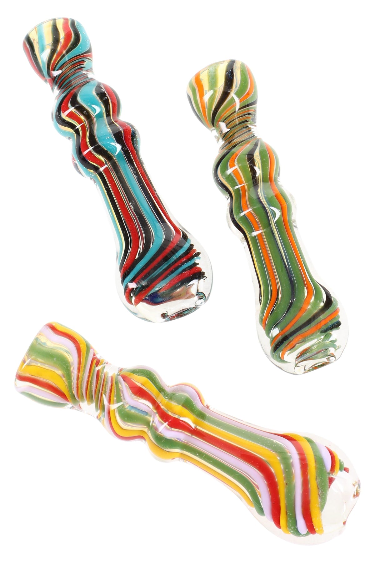 Color Changing Striped Glass Chillum “Rainbow Taster” – Assorted Colors