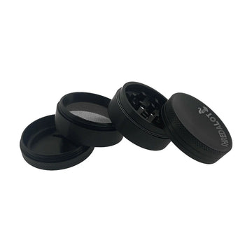 AFM Sir Shredalot 4-Piece Curve Top Metal Herb Grinder, 50mm Aluminum