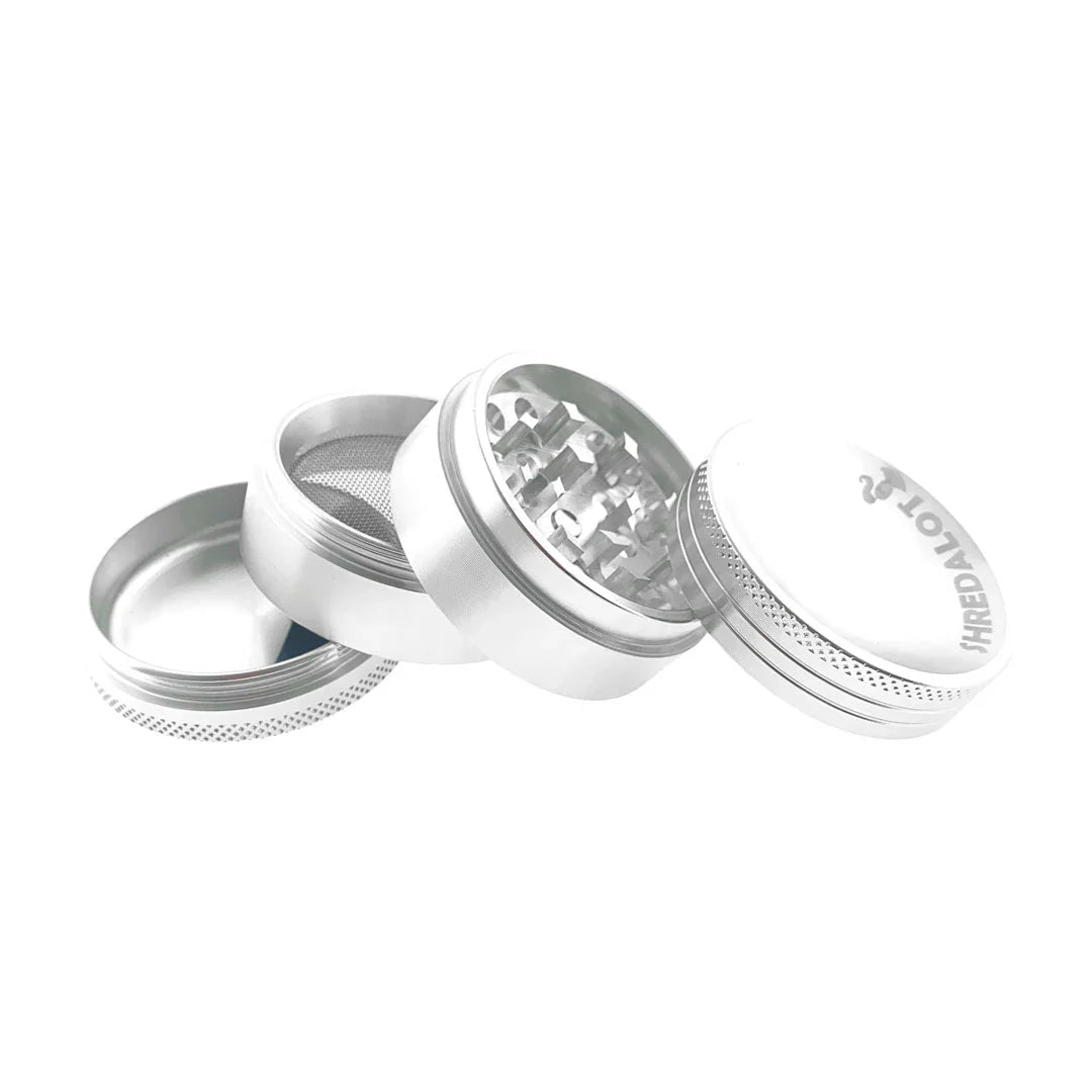 AFM Sir Shredalot 4-Piece Curve Top Metal Herb Grinder, 50mm Aluminum
