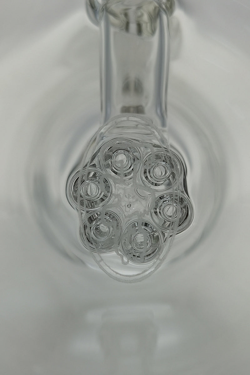 TAG - 6.5" Micro 6 Arm Tree w/ Bellow Base 50x5MM (14MM Female) Wavy Laser Engraved Logo - Clear .01 (QZ-072T-2431LE.04)