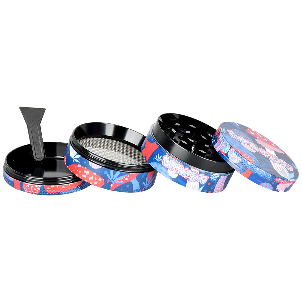 12PC DISPLAY - Psychedelic Mushroom Grinder - 4pc / 2" / Assorted Designs