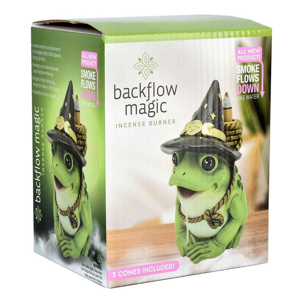 Bewitching Frog Back Flow Incense Burner - 5"