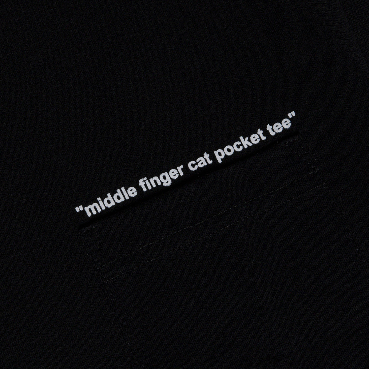 Middle Finger Cat Pocket Tee (Black)