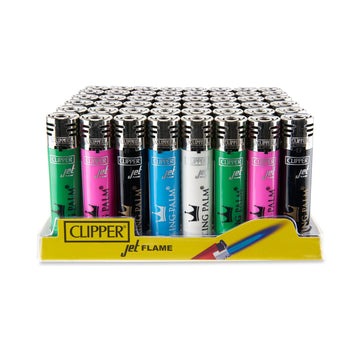 King Palm Clipper Jet Lighter 48ct Display – Assorted Colors