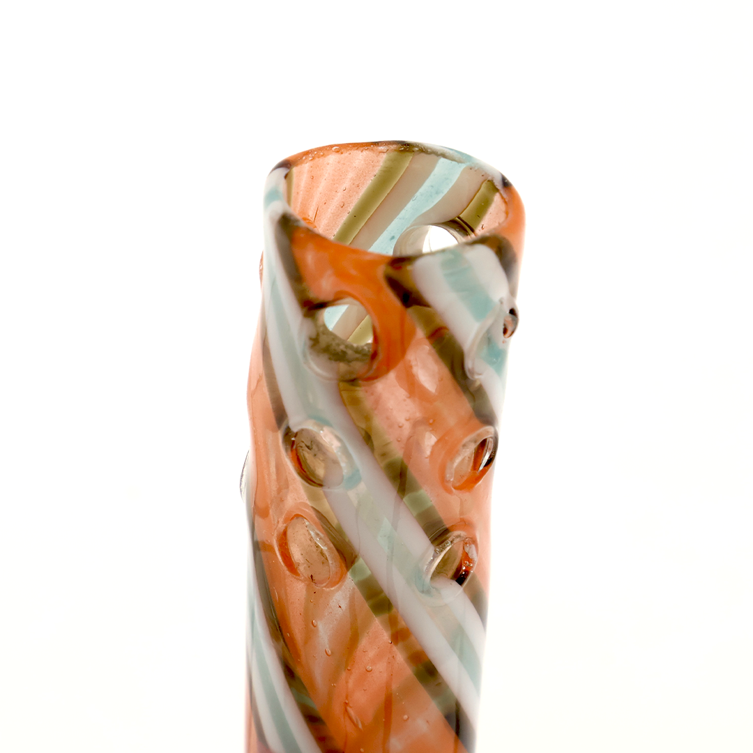5" Lucky Goat swirly 12 hole Reversal Downstem - Red
