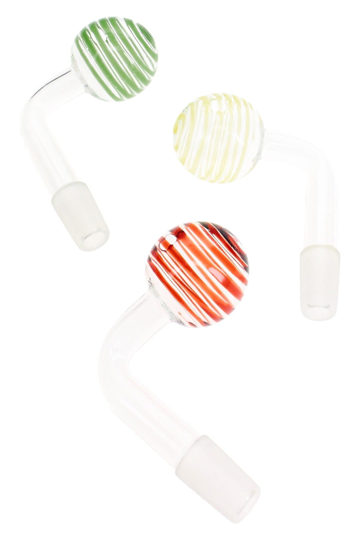 Striped Glass 14.5 mm Male Oil Burner Attachment – Assorted Colors – US-Made