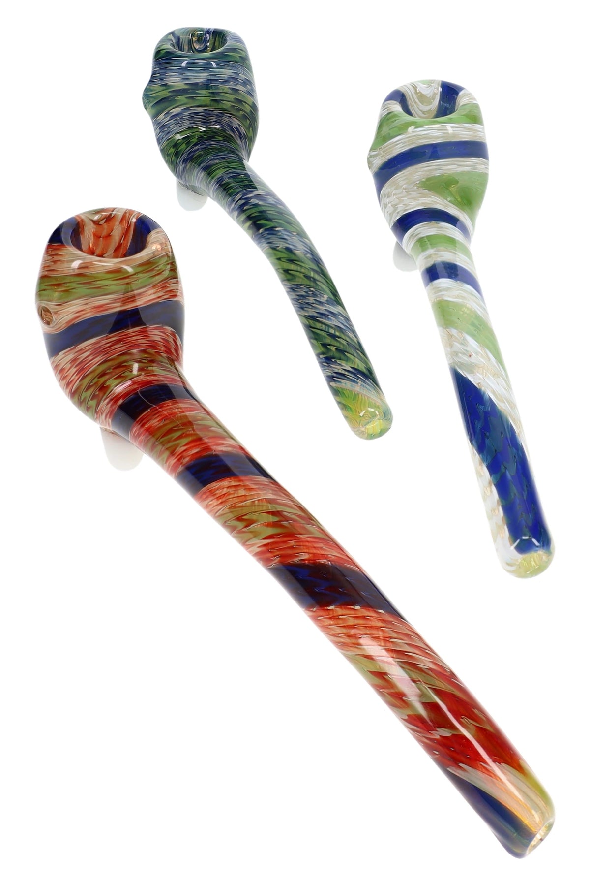 Reverse Swirl Color-Changing Glass Sherlock Pipe “Orbit Twist” – 7½″ – Assorted Colors