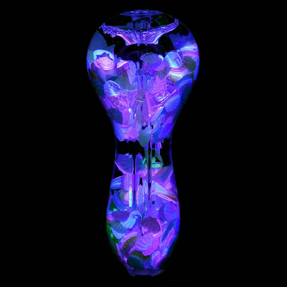 Pastel Paradise Glow Beads Glycerin Glass Hand Pipe - 3.75" / Designs Vary