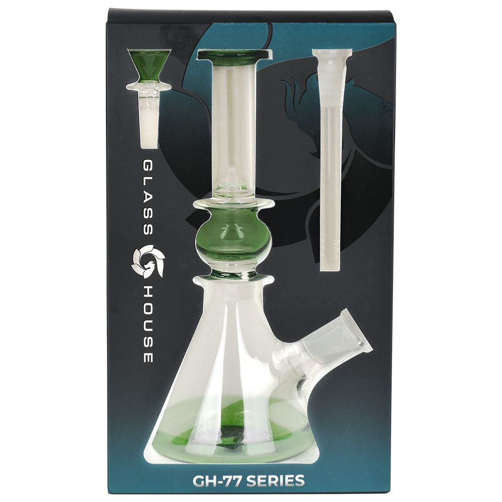 Glass House Orb Beaker Water Pipe - 8.5" / 14mm F / Colors Vary