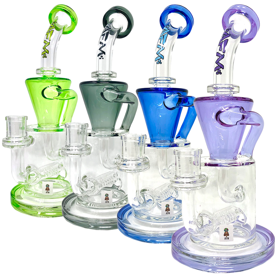 AFM 10.5″ Drain Recycler Colored Lip Dab Rig