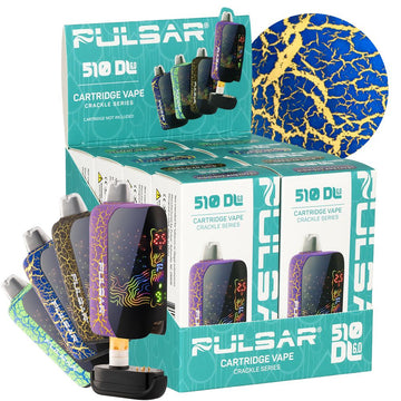 8CT DISPLAY - Pulsar 510 DL 6.0 Curved LCD Screen Vape Bar Crackle Series - 1000mAh / Assorted Colors