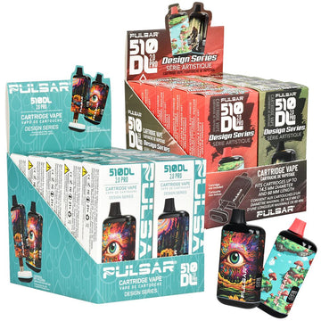 10CT DISPLAY - Pulsar 510 DL 2.0 PRO Design Series VV Vape Bar - 1000mAh / Assorted Designs