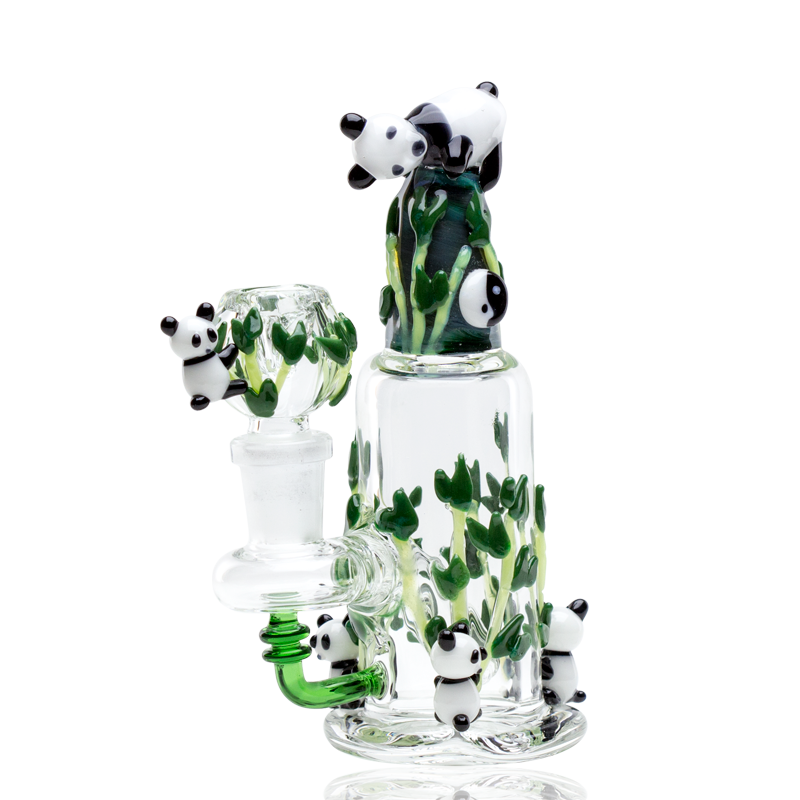 Empire Glassworks “Climbing Pandas” Glass Nano Rig – 5½″ – US-Made