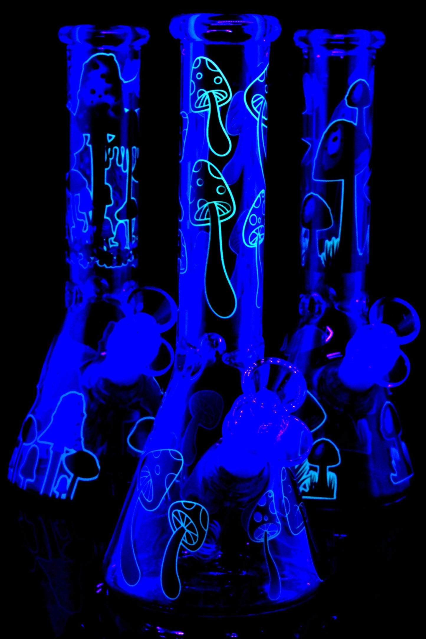 GoG Glow Mushroom Bong “Night Shroom” – 18.8 mm – 10″ – Assorted Colors