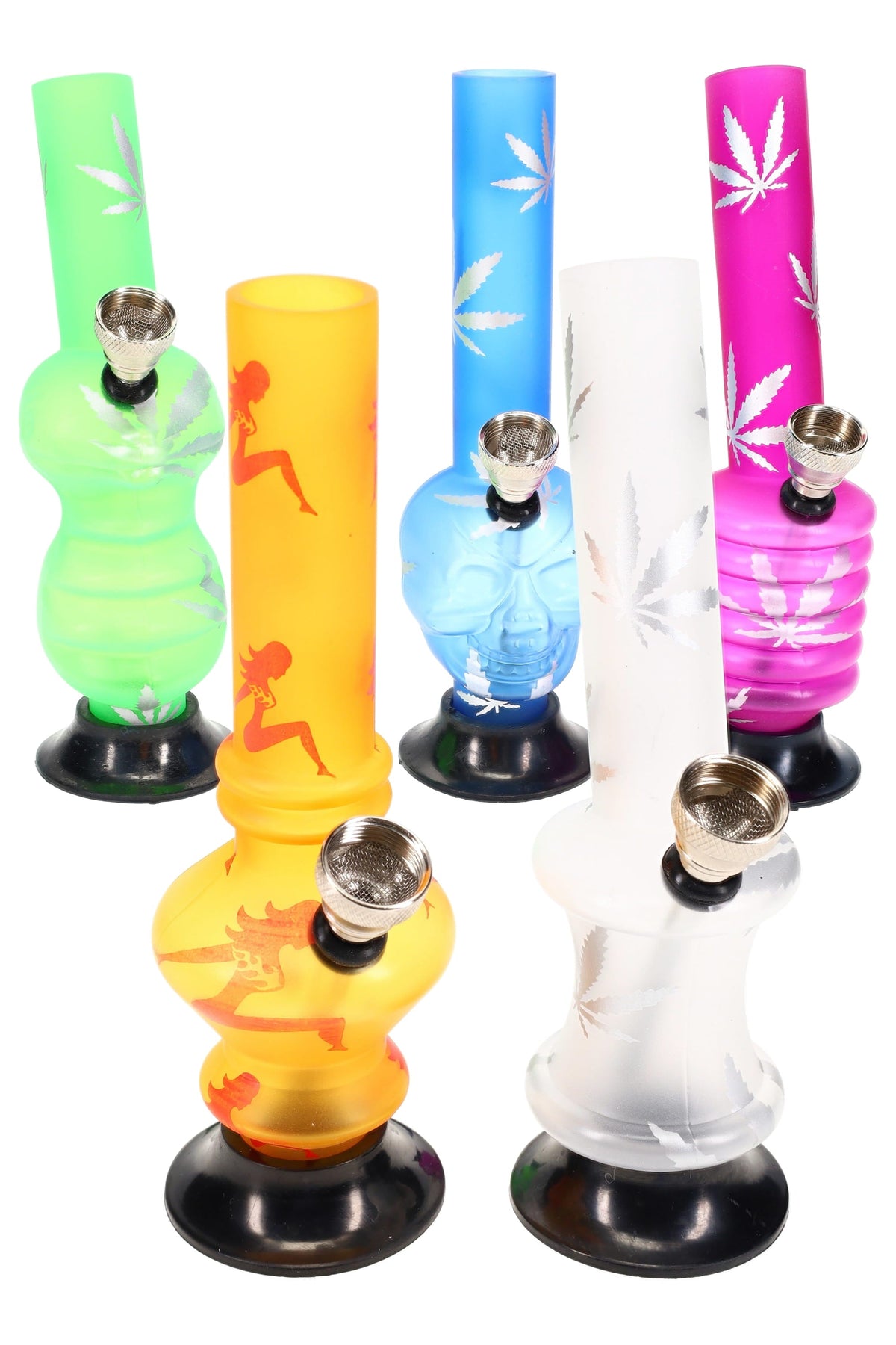 Acrylic Small-Leaf Bong “Frosted Mini” – Assorted