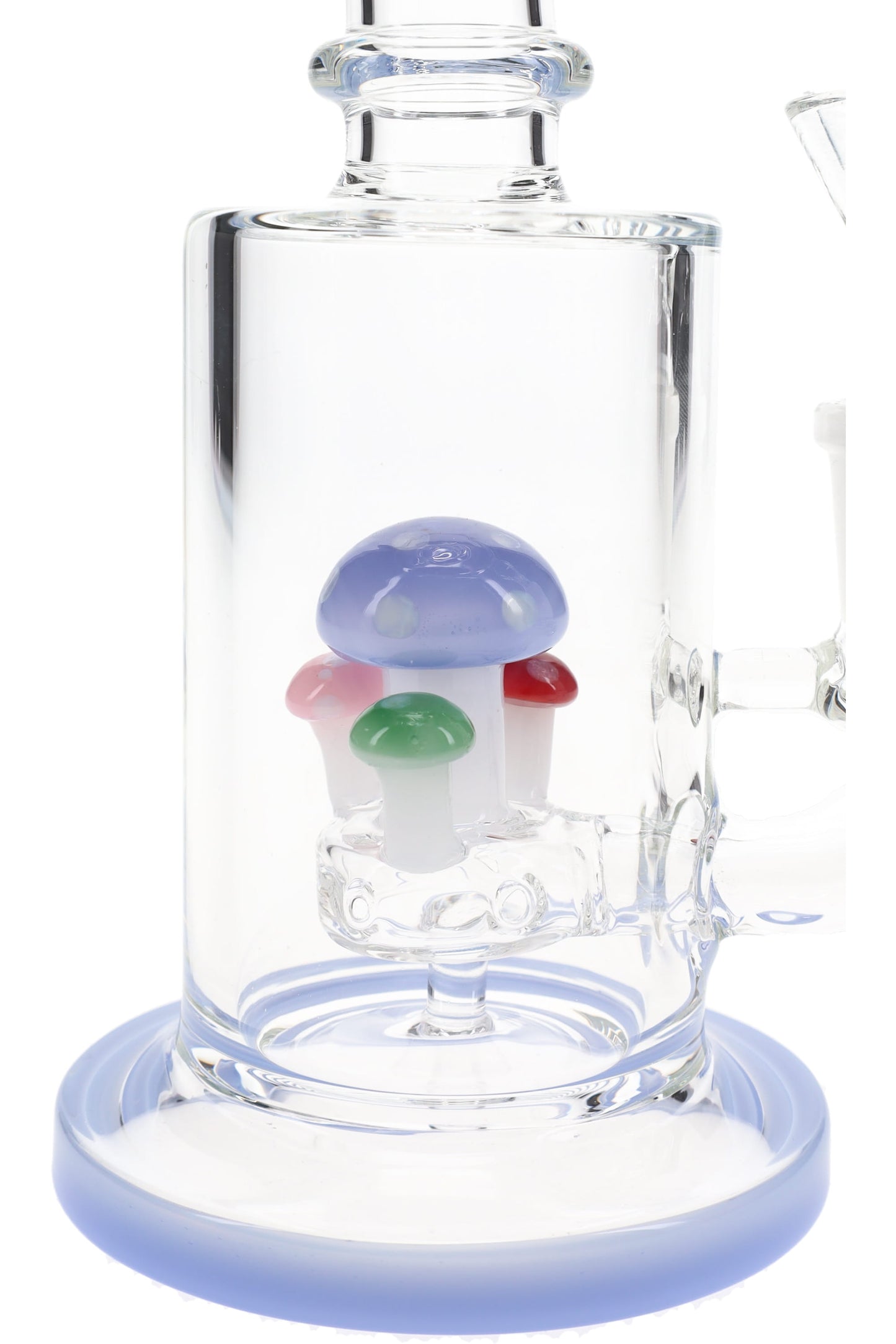 Glass Straight Tube Bong “Shroom Bloom” – Mushroom Perc – 7″ – Assorted Colors