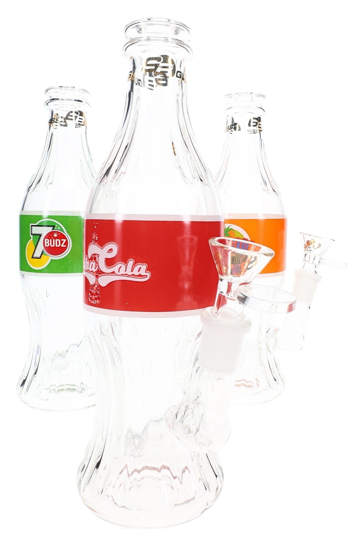6B Glass Soda Bottle Water Pipe – 8½″ – Assorted Designs