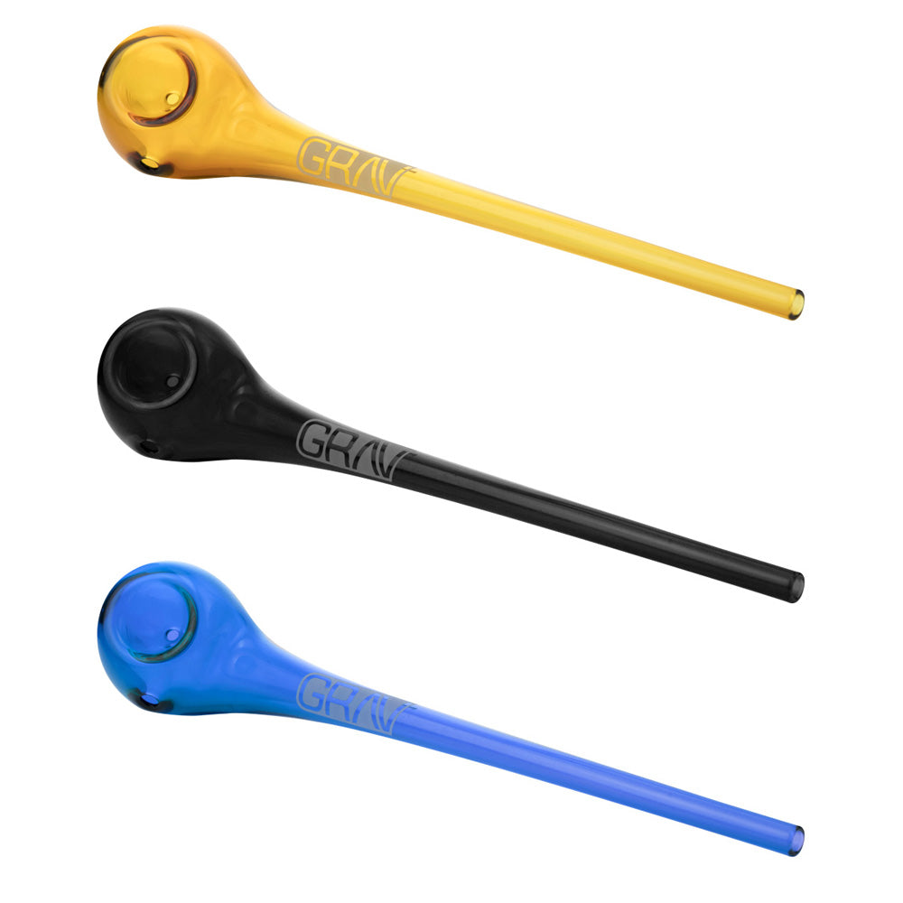 GRAV Gandalf 8" Glass Churchwarden Pipe - Durable Boro Glass, Assorted Colors