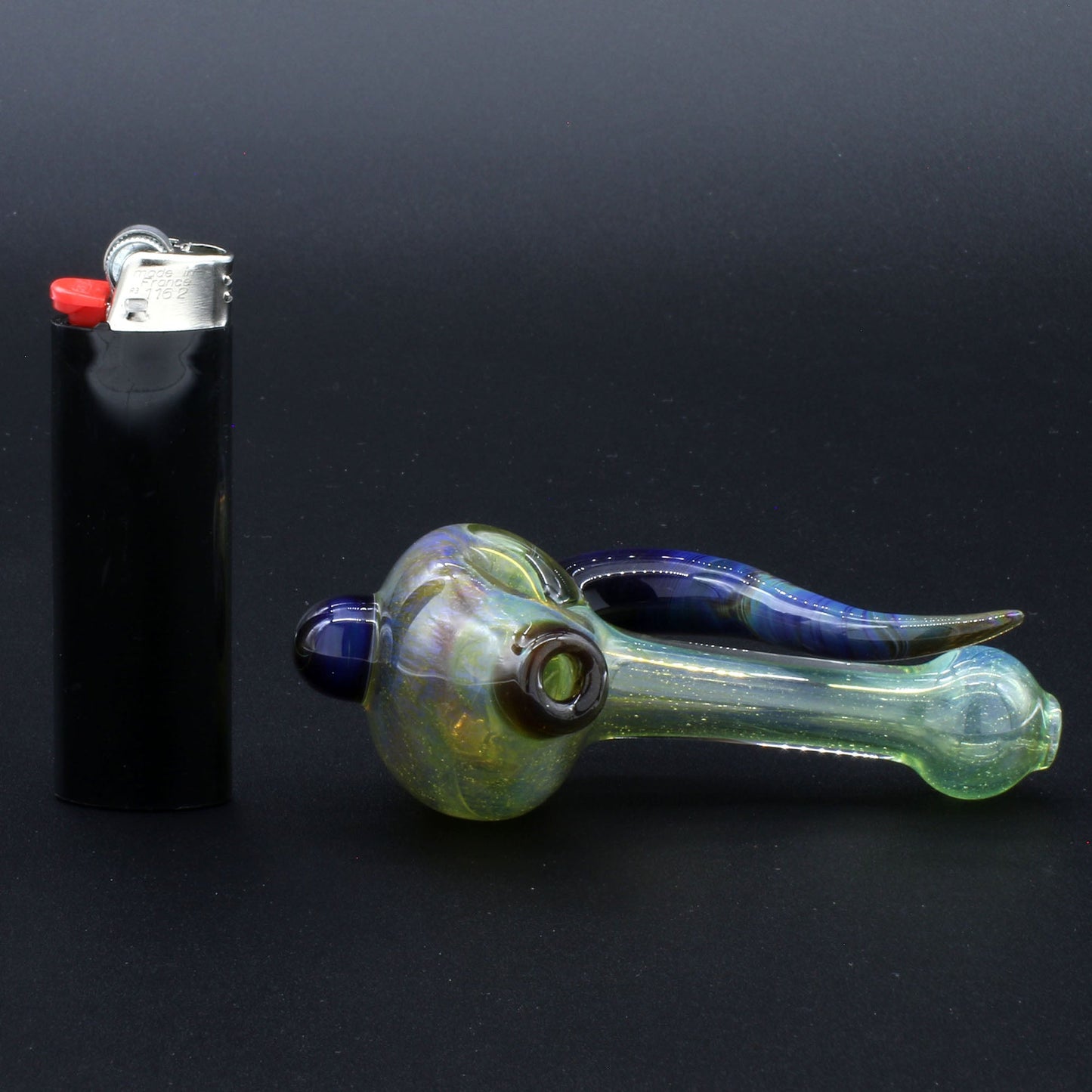 Clayball Glass "Green Horn Nebula" Heady Spoon Hand-Pipe