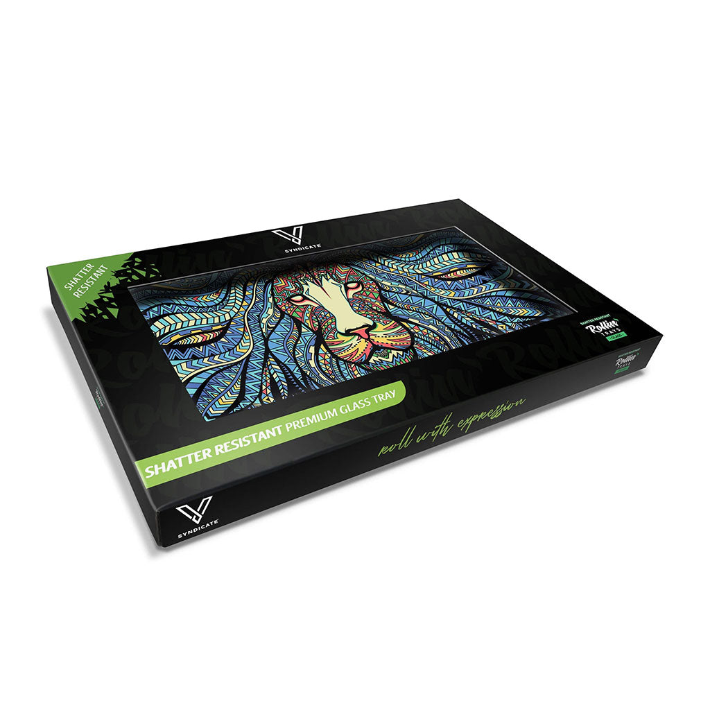 TRIBAL LION GLASS TRAY