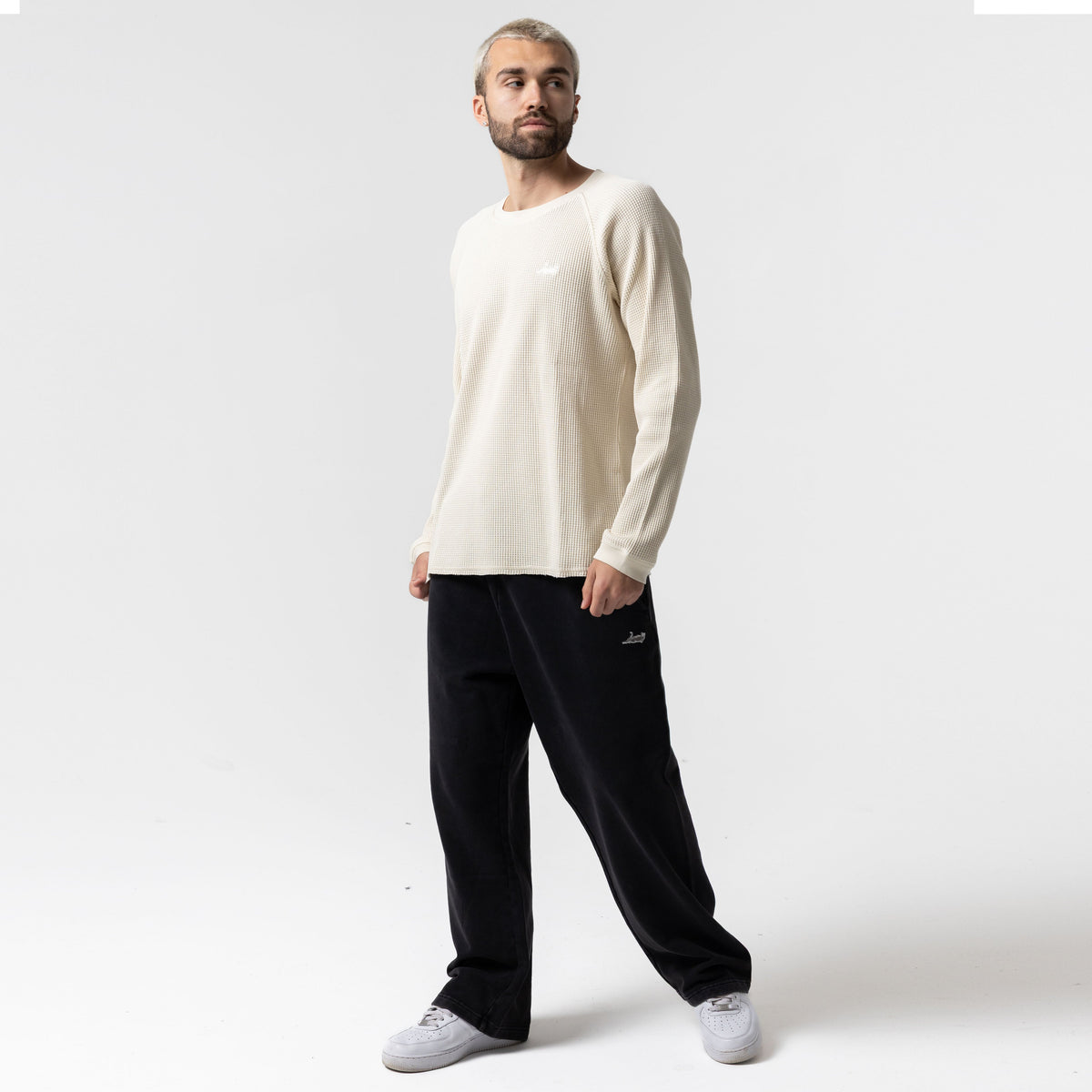 Castanza Waffle Knit Long Sleeve (Off-White)