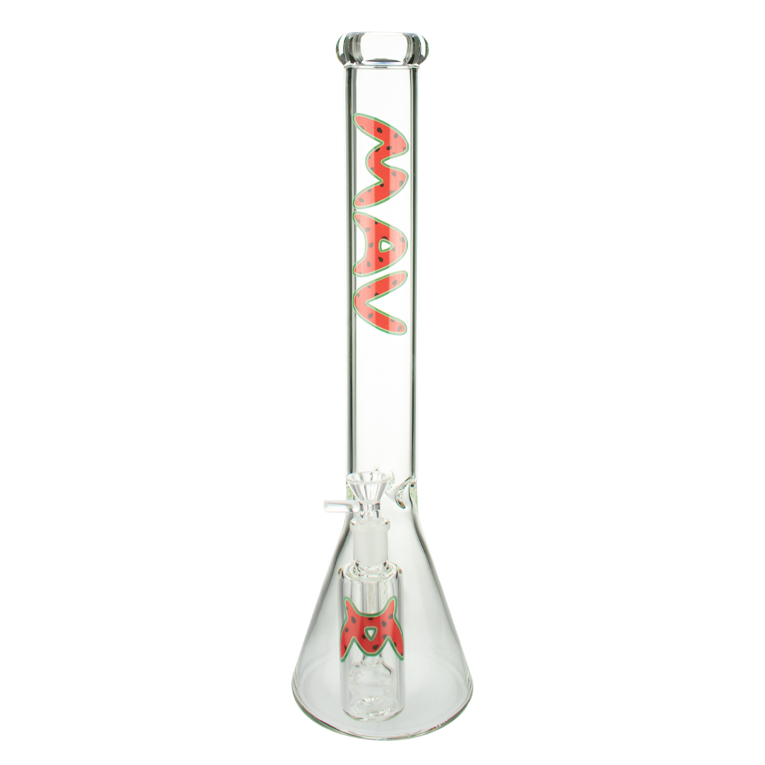 18" x 5mm Yummy Strawberry Slab Beaker Bong + Ash Catcher Combo - East Loud