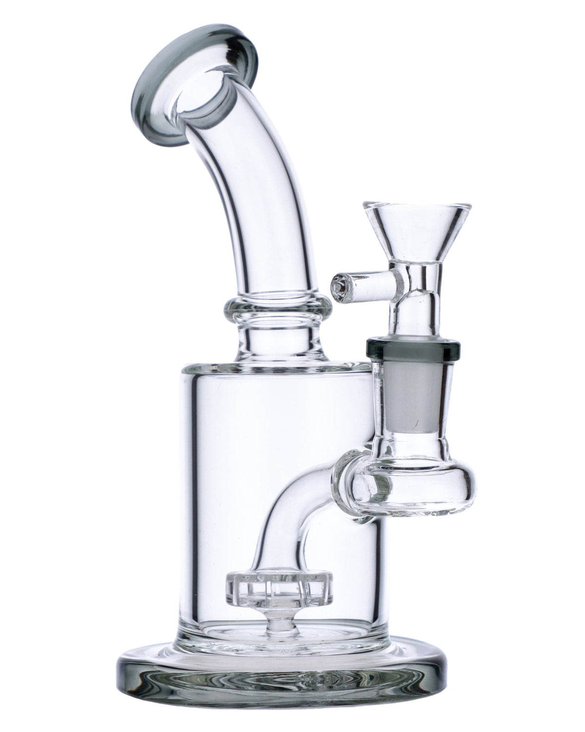 Bent Neck Water Pipe w/Matrix Perc-Transparent Black-6 in - view 5