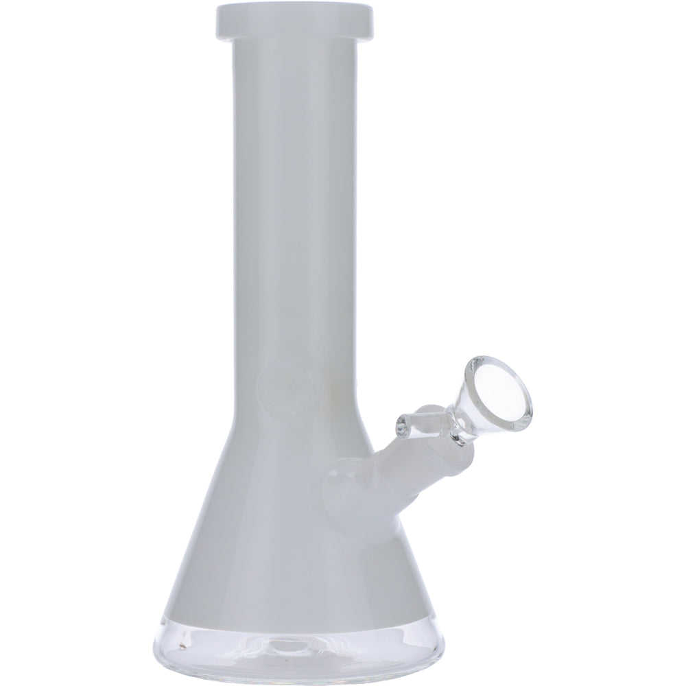 Beaker Water Pipe w/White Rings-Black-8in - view 5