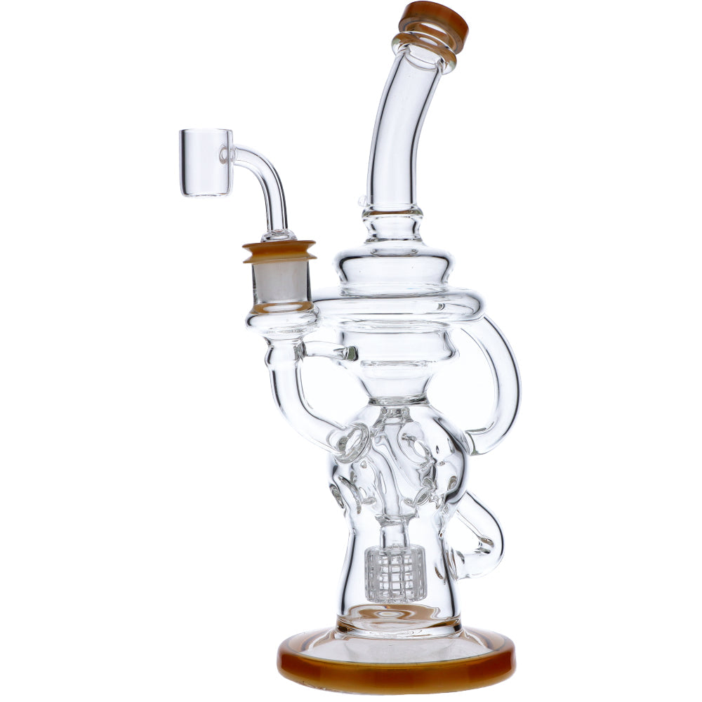 Bent Neck Water Pipe w/Bowl & Quartz-Topaz(RCL-L-H02TZ) - view 6