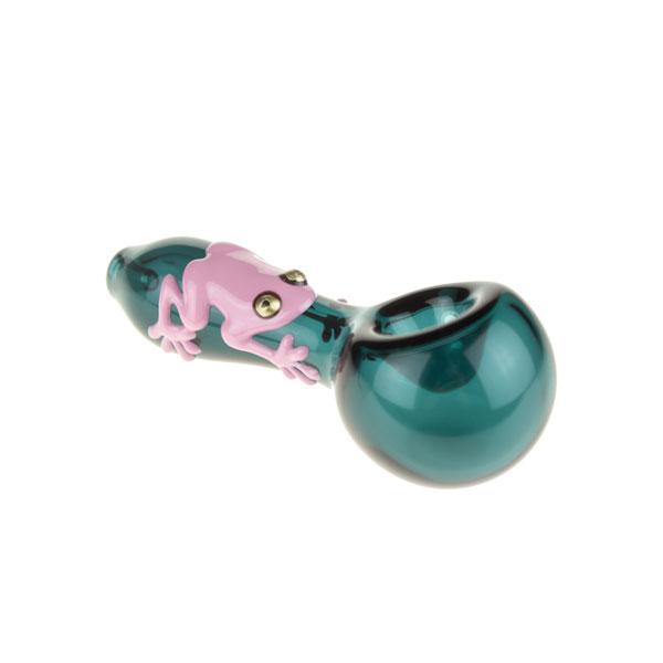 Pink Frog Teal Spoon Pipe