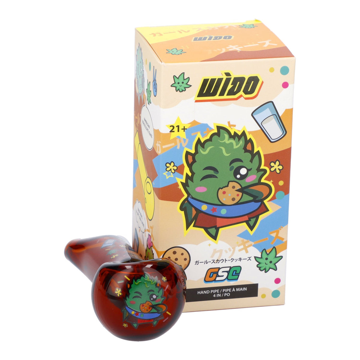 4" GSC Hand Pipe - Transparent Amber - view 7
