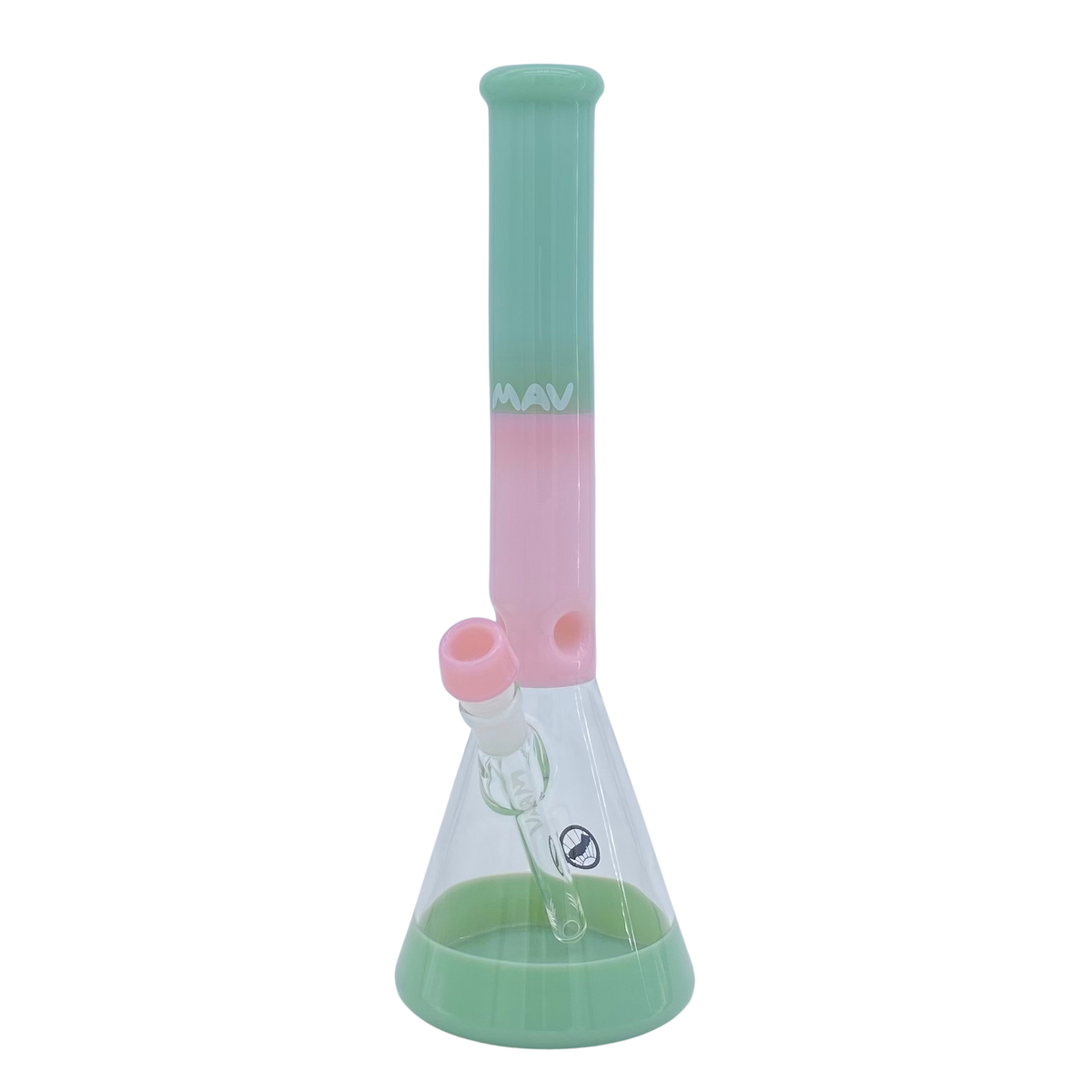 15" x 5mm 44mm Seafoam & Pink Weekend Beaker Bong - East Loud