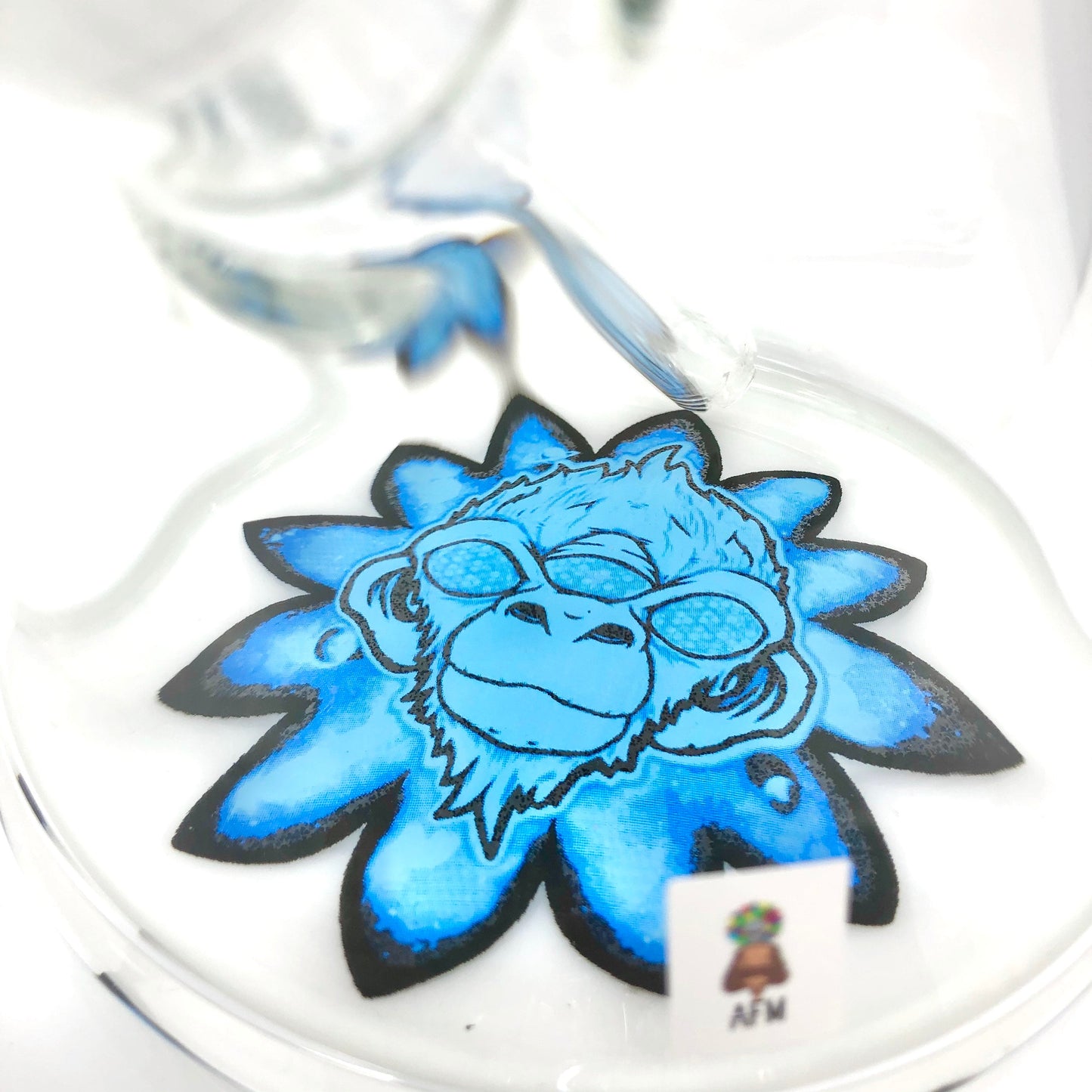 18" Flower Monkey Clear 9mm Glass Beaker Bong