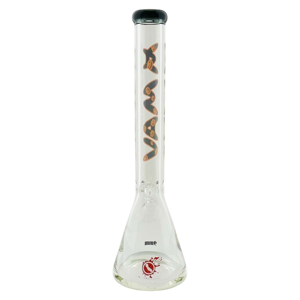 18" x 9mm Halloween Special Drop 18" 9mm Beaker Bong Black Top Pumpkin
