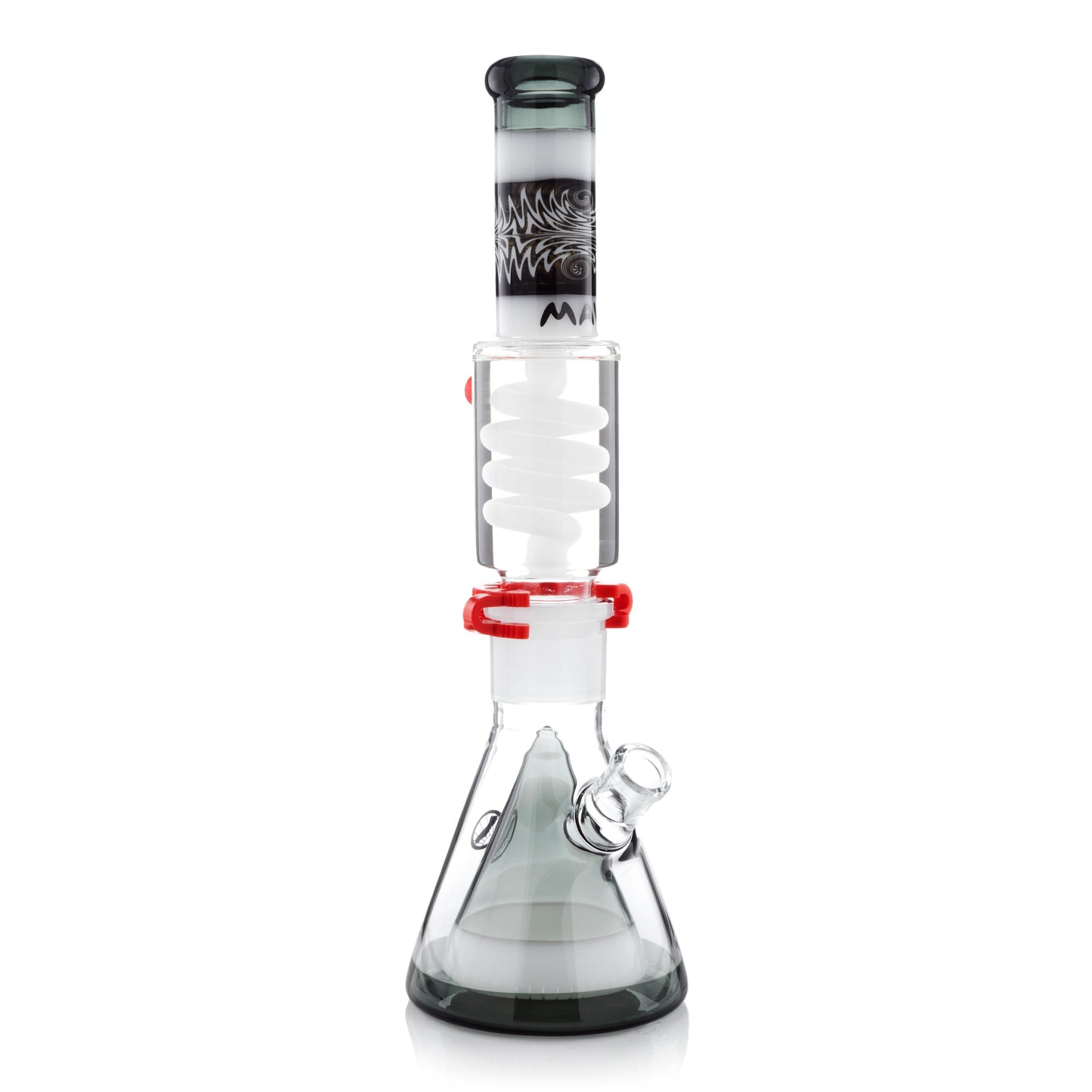 Reversal Wig Wag Smoke and White Slitted Pyramid Beaker Freezable Coil System - view 2