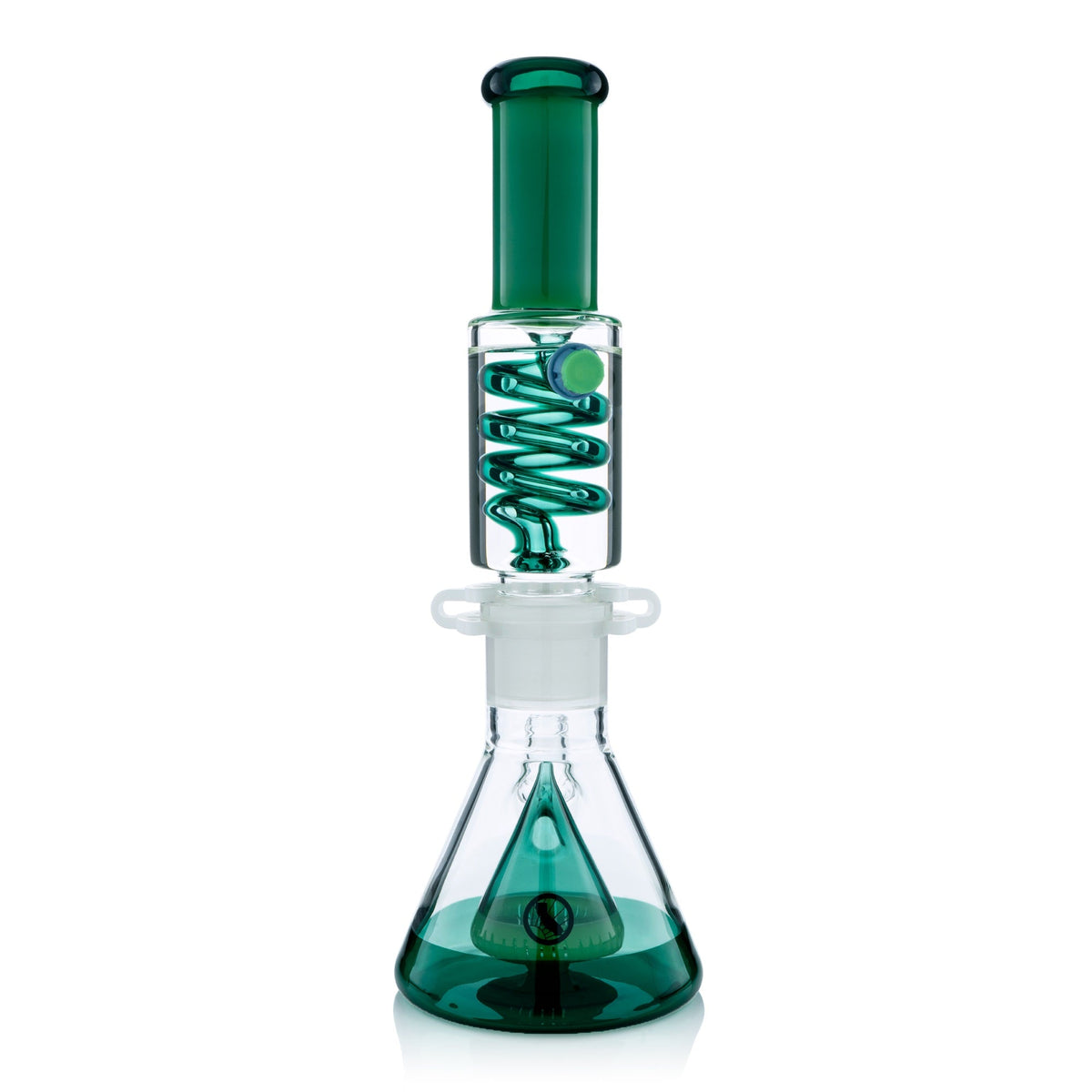 Teal and Green Slitted Pyramid Beaker Freezable Coil System - view 4