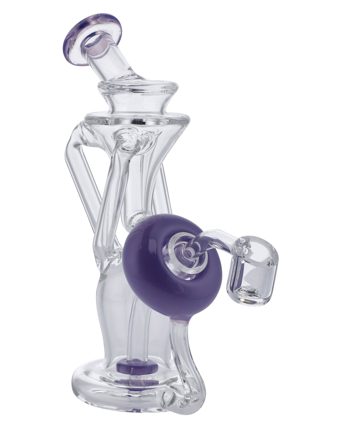 Bent Neck Dab Rig Recycler-Milky Purple-6in(RCL-S-034MPP) - East Loud