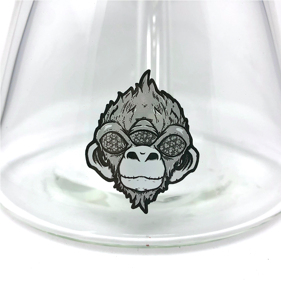 18" Green Alien 9mm Glass Beaker Bong - view 2
