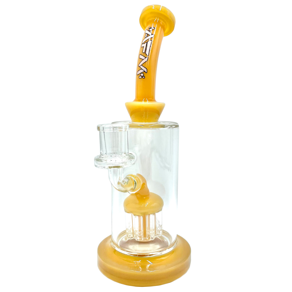 8" Arm Perc Colored Glass Dab Rig
