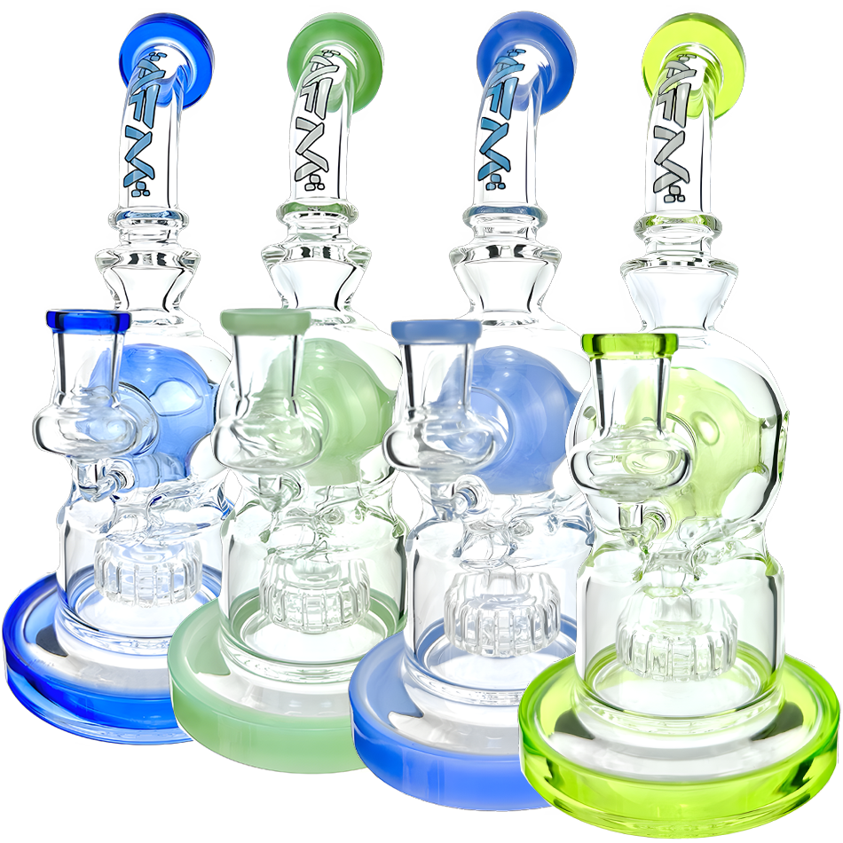9" Swiss Shower-head Perc Glass Dab Rig - view 9