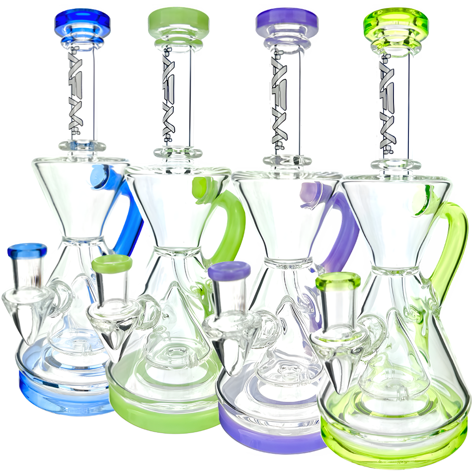 9" Magnolia Color Lip Recycler Dab Rig - view 7
