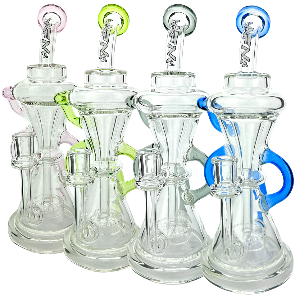 12" Looking Glass Clear Recycler Dab Rig - view 14