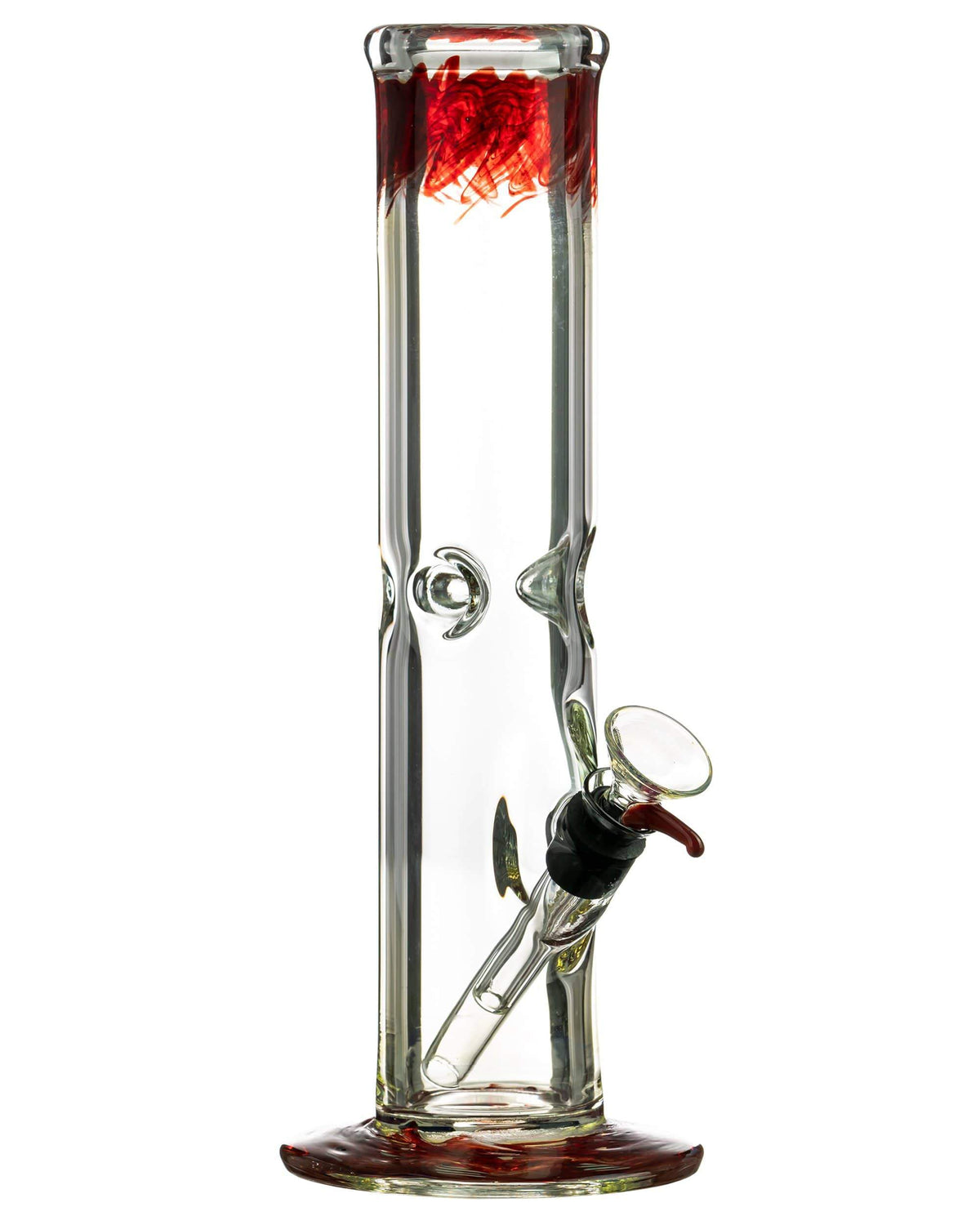 10" Straight Tube with Raked Colored Glass Accents - view 11